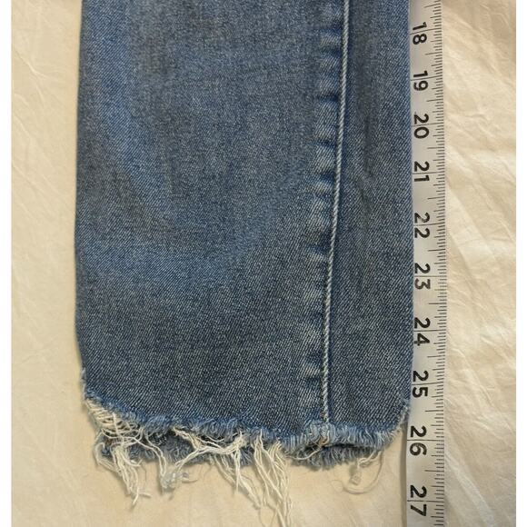 J. Crew Women’s Size 29 Point Sur Jeans Medium Wash High Rise Distressed Raw Hem - Picture 12 of 12